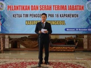 Pelantikan Ketua TP PKK se-Gunungkidul digelar di Wonosari. Wabup Joko Parwoto tekankan peran perempuan dalam pembangunan keluarga dan masyarakat. Foto: gunungkidulkab.go.id